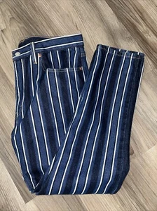Jeans Levi's 512 36x30 Slim Taper Multi Azul Algodón Rayas Jeans IRREGULARES NUEVOS CON ETIQUETAS - Imagen 1 de 6