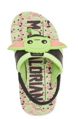 Sandálias de praia Star Wars Mandalorian Yoda chinelos meninos jovens tamanho 7/8 novas - Imagem 1 de 4