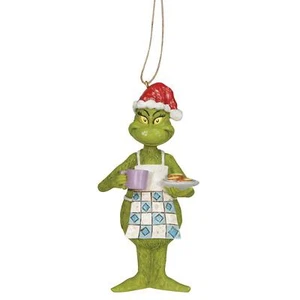 Jim Shore Grinch in Apron with Cookies, Hot Cocoa Ornament 5" 2022 Intro 6010786 - Picture 1 of 2