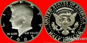 1982 S Clad Kennedy Half Dollar Deep Cameo Gem Proof - Picture 1 of 1