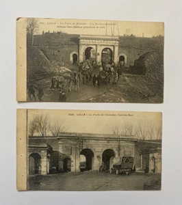 (2) LILLE Postcards France Bethune Gate German Prisoners at work + Canteleu Gate - Picture 1 of 8