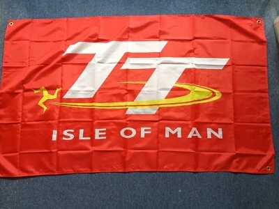 Manx TT Races Flag 150cmX 90cm Isle Of Man Tourist Trials Motorcycle Road Racing