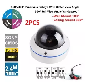 2 Stück Panorama CCTV Überwachung Fischaugen Kamera CCD Überwachungskamera 360 Grad - Bild 1 von 8