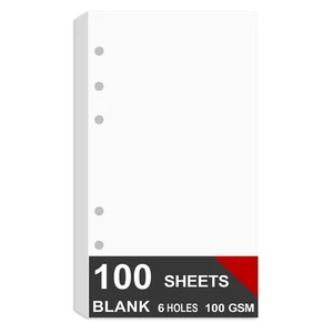 A6 Blankopapier 100 g/m² für Filofax Planer, 6 gelocht, 100 Blatt - Bild 1 von 7
