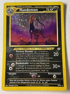 Hundemon (Houndoom) 8/64 Holo Rare – Neo Revelation – German WOTC Pokémon – LP - Picture 1 of 11