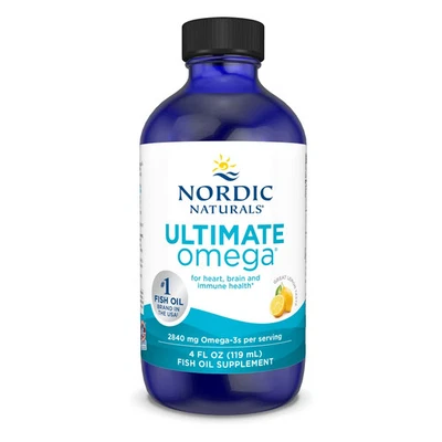 Nordic Naturals Ultimate Omega Líquido - Aceite de pescado Omega 3 de limón, 4 OZ Foto 1 de 4