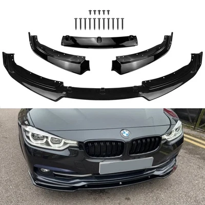 Kit de alerón labial de parachoques delantero base negro brillante para BMW F30 320i 328i 2012-2016 Foto 1 de 4