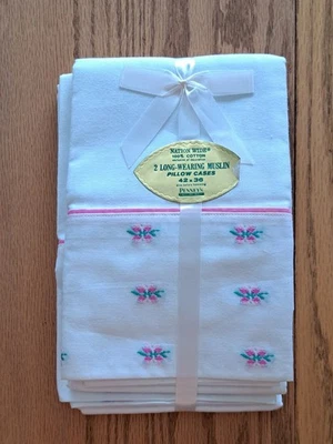 Juego de 2 fundas de almohada bordadas vintage rosa floral ancho nacional para Penny’s Foto 1 de 4