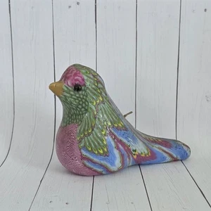 Vintage Millefiori Style Wax Bird Candle Colorful Floral Nature Boho - Picture 1 of 8