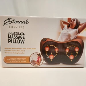 Shiatsu Massage Pillow By Eternal Lifestyle Heated Massage Lumbar Back & Neck - Picture 1 of 19