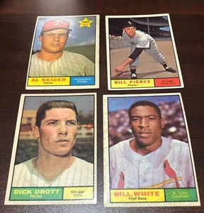 1961 Topps U-Pick #200-299 White Pinson Checklist Yankees Dodgers Reds Cubs  - Bild 1 von 94