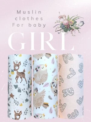 BABYBAZAAR 3er-Pack WEICHE BAUMWOLLE BABY MUSLIN QUADRATE TÜCHER WIEDERVERWENDBAR WINDEL TRANK LÄTZCHEN SHOWR