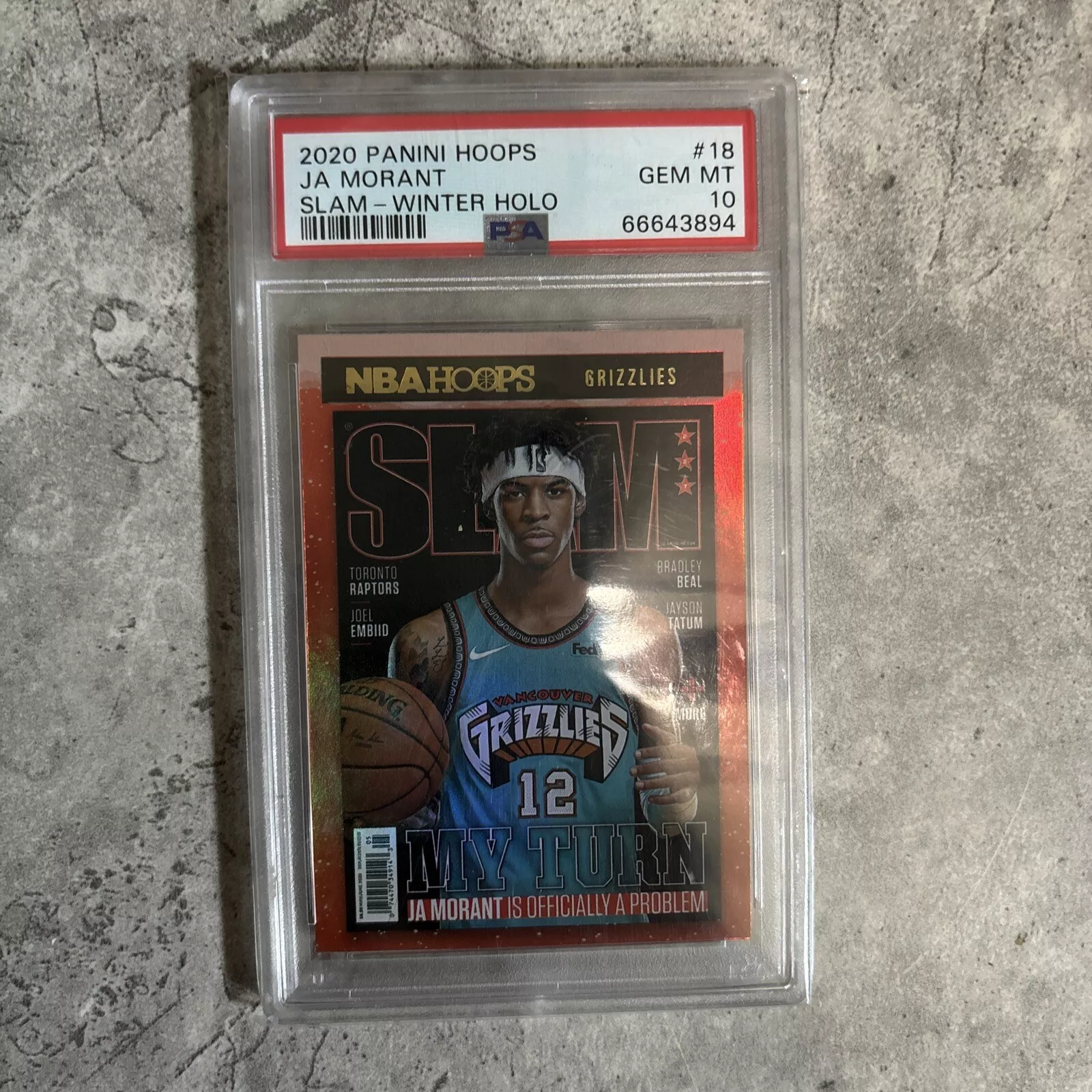 Ja Morant 2020 Panini Hoops Slam Holo PSA 10