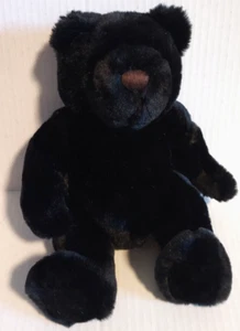 Velvete by Greek Plush Black Bear 11" Beanbag Stuffed Toy - Extra Soft! - Picture 1 of 5