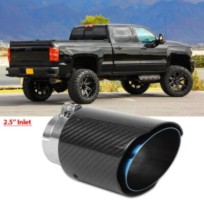 Punta de escape de acero inoxidable para Chevy Silverado 1500 carbono 2,5"" entrada 3,5"" salida Foto 1 de 4