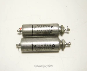 2X Sprague Vitamin Q PIO Capacitors / 1.0 MFD 200 VDC / 91P10592T6 -- KT - Picture 1 of 2