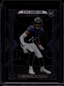 2022 Panini Obsidian Kyle Hamilton RC Purple #'d 014/100 JERSEY AND COLOR MATCH - Picture 1 of 2