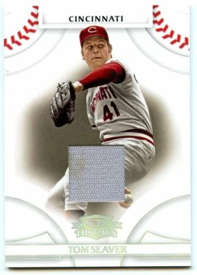 2008 TOM SEAVER REDS DONRUSS THREADS GAME WORN JERSEY CARD # 125 / 350 !! - Image 1 of 2