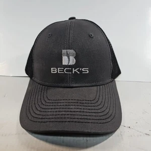Gorra Beck's Híbrida Semilla Granja Ajustable Gris y Negro Snapback Malla Espalda Nueva sin Etiquetas - Imagen 1 de 9
