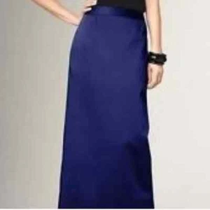 Talbots Royal Blue Satin Evening Maxi Skirt nwt 16 $179 lined 36 x 41 - Picture 1 of 12