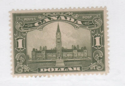 CANADA  #159 PARLIAMENT $1 green VF mint slight gum disturbance - Image 1 of 4