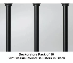 Deckorators 26" (DekoRail) Classic Runde Aluminium Deck Baluster 10er Pack Schwarz - Bild 1 von 3