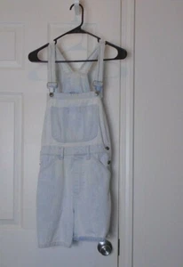 Girls Denim Shortalls Short Overalls Bibs Size Med teen - Picture 1 of 3