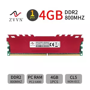 4GB DDR2 800MHz PC2-6400U 240Pin CL5 intel Desktop Upgrade Memory RAM ZVVN Red - Picture 1 of 8