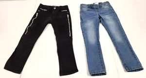 Girls Pink Velvet & Old Navy Skinny Jeans Black/Blue Front Zippers ~ Size 6/7 - Picture 1 of 23