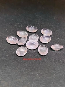 Rose Quartz Loose Gemstone Faceted Oval Checker Board Cut 8x6 MM 06 Pcs Lot E - Picture 1 of 7