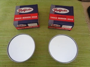 Vintage NOS Pathfinder TRUCK MIRROR HEAD Pair Exterior Side View 5" Round - Picture 1 of 2