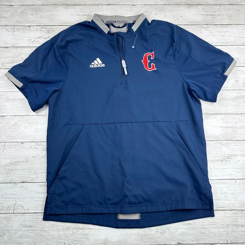 Adidas Chicago Cubs Windbreaker 1/4 Zip Pullover Blue Baseball MLB Mens Small Cover