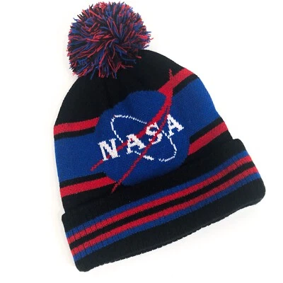 Полосатая шапочка-помпон NASA - Изображение 1 из 4
