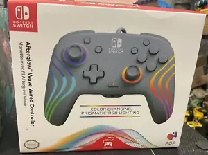 PDP Afterglow Wave Wired LED Controller for Nintendo Switch OLED - Grey Gray NEW - Picture 1 of 5