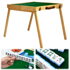 Outdoor Folding Mahjong Table with Mahjong Tiles Set Portable Mahjong Game Kits - Picture 1 of 12