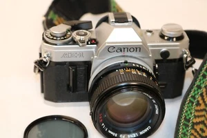 Canon AE-1 35mm SLR Film Camera with Canon FD 50mm f/1.4 S.S.C.  Lens Super Nice - Picture 1 of 15