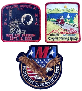3 TOPPE GILET VINTAGE 1993-1994 NEW YORK BIKERS ROLLING THUNDER & LAKE GEORGE - Foto 1 di 7