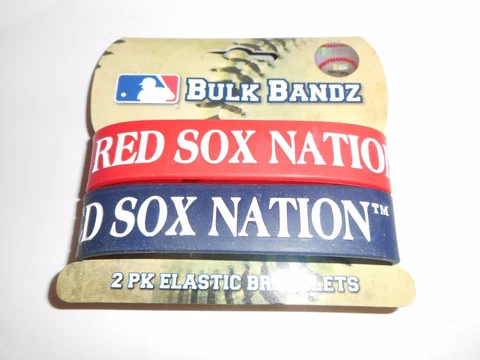 FOREVER COLLECTIBLE PKG OF 2 RED SOX BULK BANDZ ELASTIC BRACELET *SEE VARIATIONS Cover
