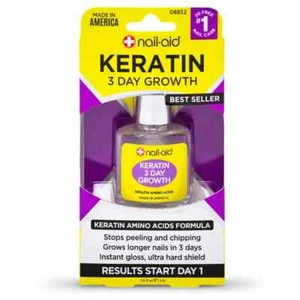Nail-Aid Keratin 3 Day Growth Nail Treatment & Strengthener Clear 0.55 Fl Oz - Picture 1 of 9
