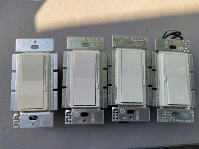 Lutron Diva DVLV-600P, baja tensión, polo único.(Lote 4 piezas) Almendra clara. #L05-13 Foto 1 de 4