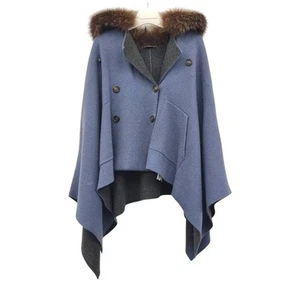 Brunello Cucinelli Cashmere Fox Fur Cape Jacket BRB022119 129349203 - Picture 1 of 8