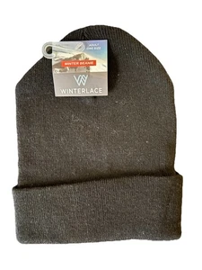 Winterlace Winter Beanie, Adult One Size, Black, New - Picture 1 of 3