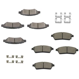 Pastillas de freno delanteras traseras de cerámica con herrajes para Cadillac SRX 2010-2015 2016 - Imagen 1 de 6