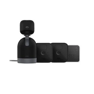 Cámaras exteriores Blink 2pk con cámara interior panorámica inclinable, módulo de sincronización y letrero de patio - Imagen 1 de 11