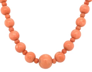 Antique Genuine Natural Coral Strand of Beads 4mm-11mm Necklace 22 3/4" (#J7330) - Picture 1 of 7