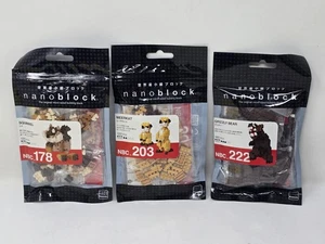 nanoblock Micro-Sized Building Block 3x Bundle: Squirrel/Meerkat/Grizzly Bear - Picture 1 of 2