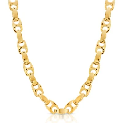 HEAVY 9.5mm BIKER TUNGSTEN CARBIDE MEN'S CHAIN (TUC 002) GOLD - FREE SHIPPING! - Image 1 of 4