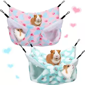 2 Pack Hanging Pet Hammock for Small Animals Chinchilla Parrot Hamster Rat - Picture 1 of 6
