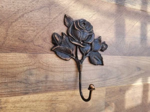 Rose Wall Hook, PICK YOUR COLOR, Handmade, Original design. Hanger, Victorian - Picture 1 of 10