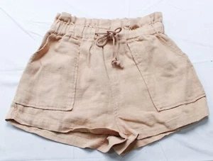 BLANKNYC Women's Textured Linen Drawstring Paperbag Shorts AR8 Incense Size XS - Picture 1 of 5